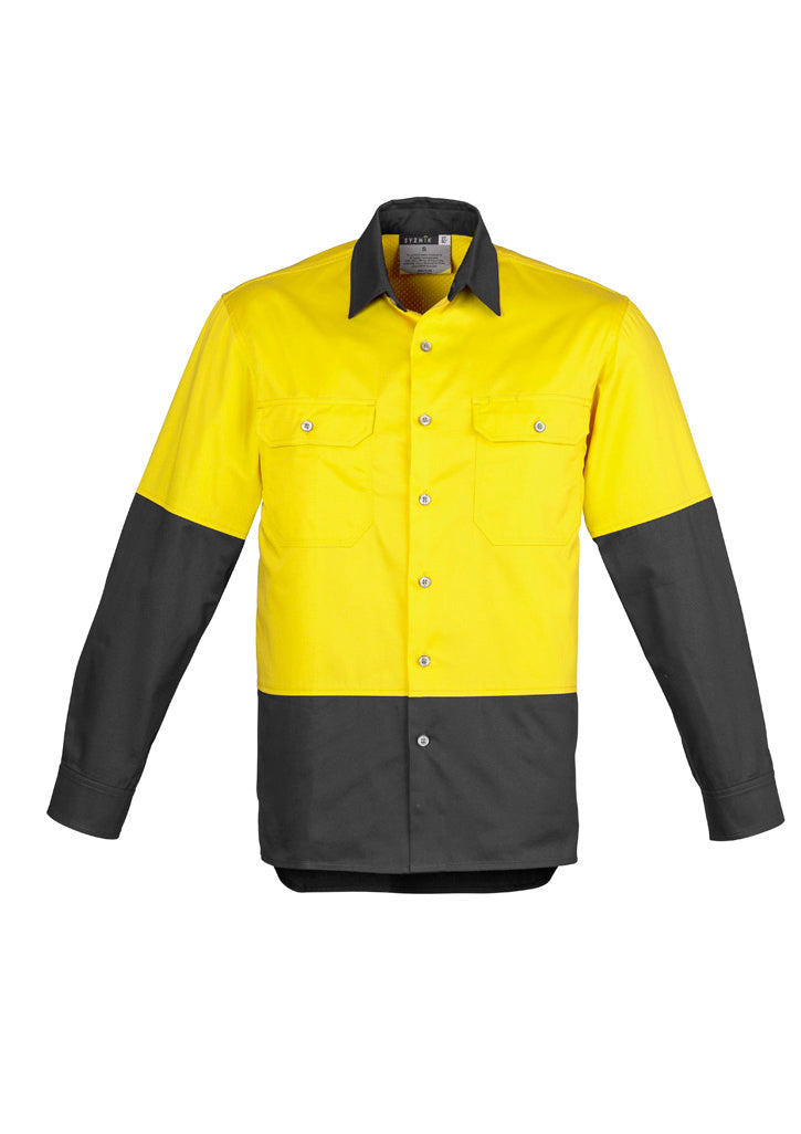 SYZMIK Mens Industrial Long Sleeve Shirt - ZW122