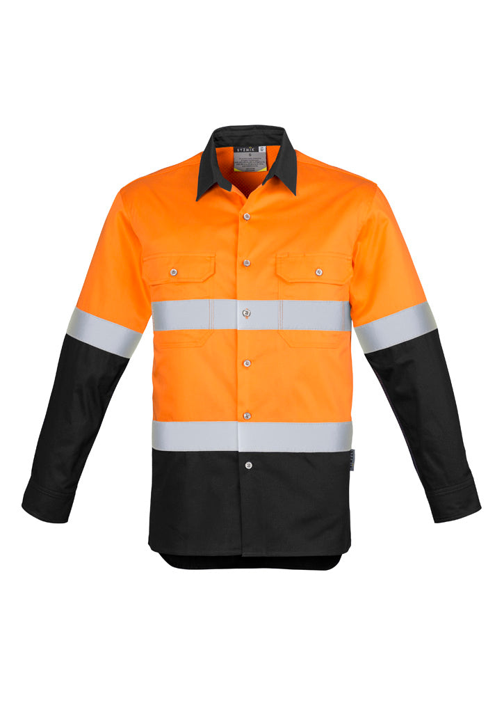 SYZMIK Mens Industrial Long Sleeve Shirt - Hoop Taped