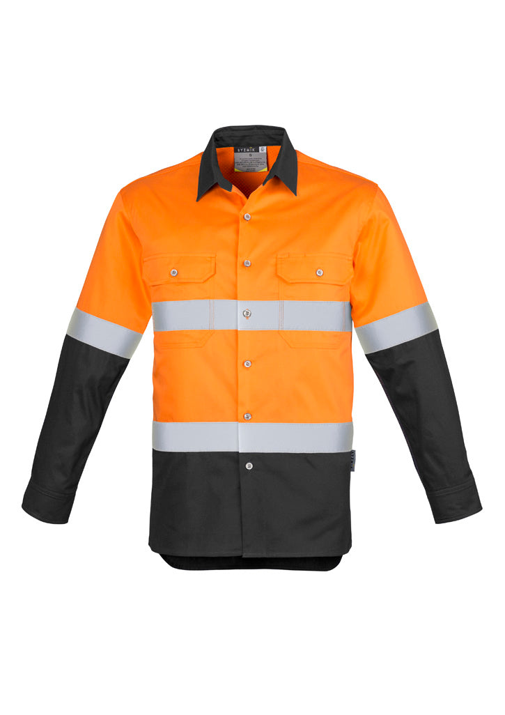SYZMIK Mens Industrial Long Sleeve Shirt - Hoop Taped