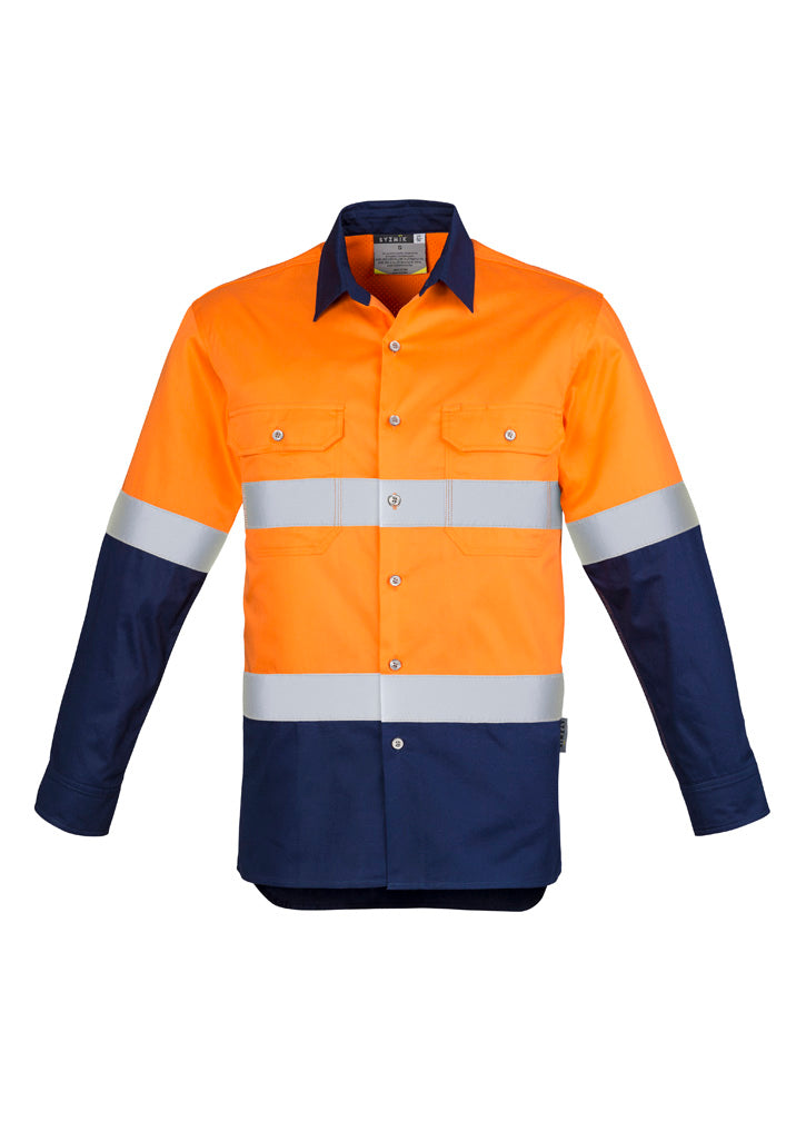 SYZMIK Mens Industrial Long Sleeve Shirt - Hoop Taped