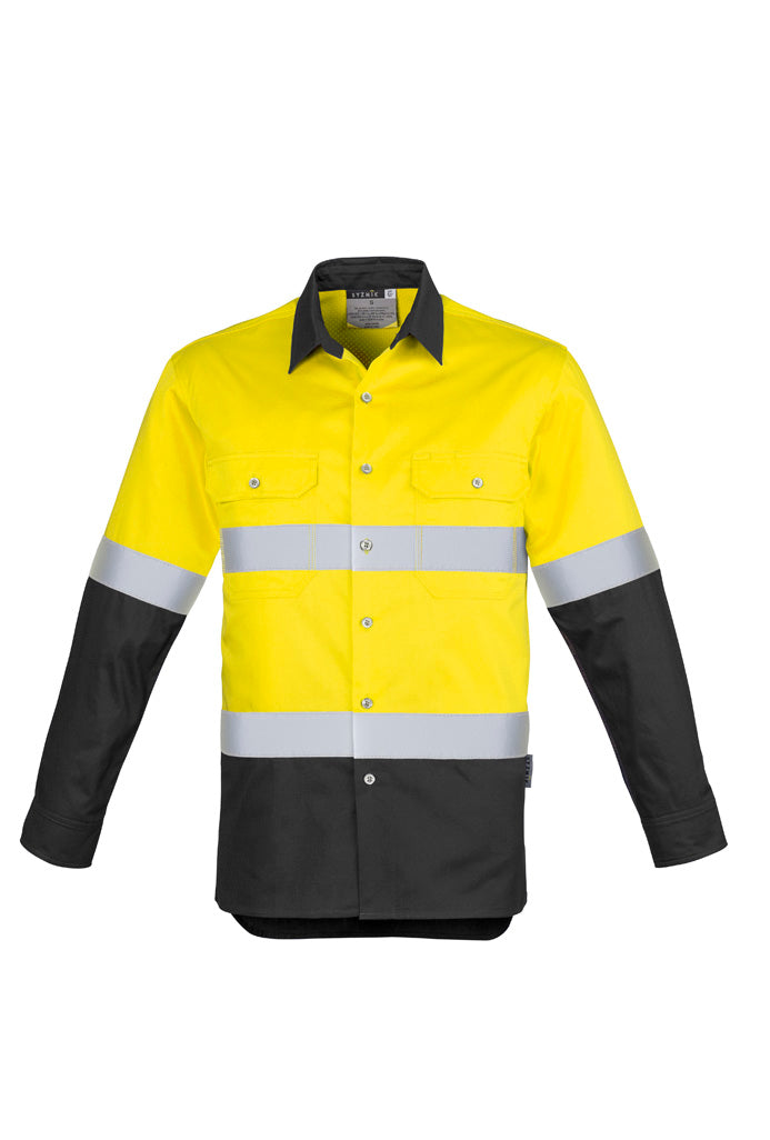 SYZMIK Mens Industrial Long Sleeve Shirt - Hoop Taped