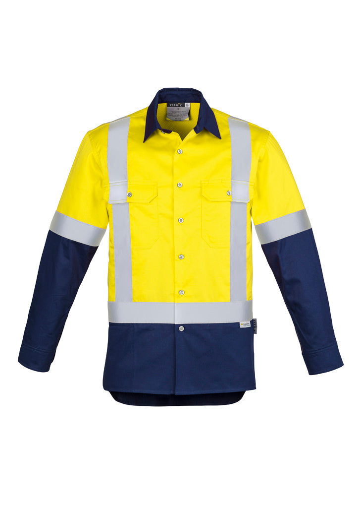 SYZMIK Mens Industrial Long Sleeve Shirt - Shoulder Taped - ZW124