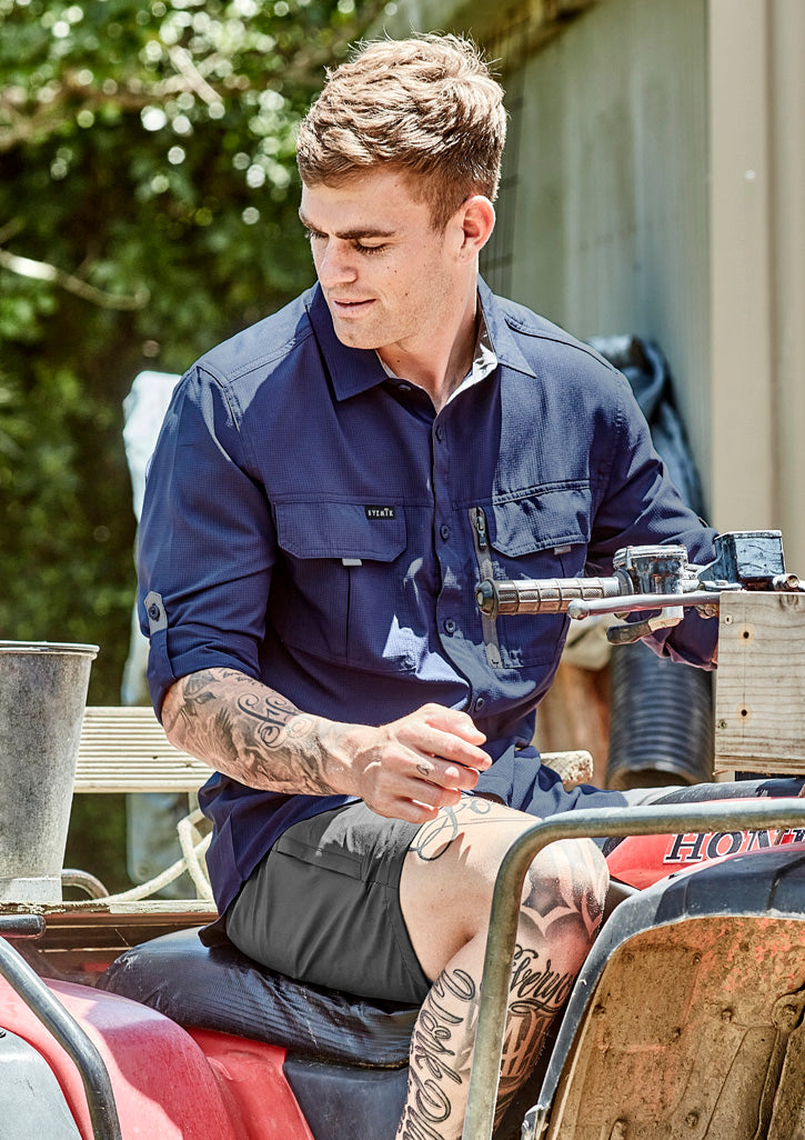 SYZMIK Mens Outdoor Long Sleeve Shirt -ZW460