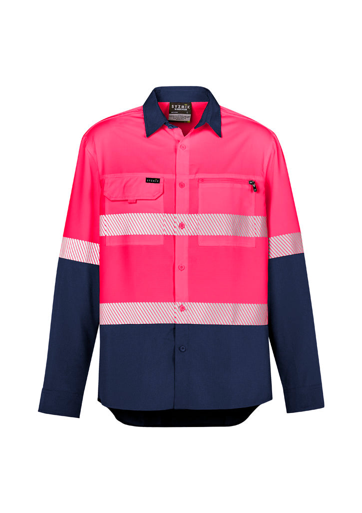 SYZMIK Unisex Hi Vis Segmented Tape Long Sleeve Polo ZW470