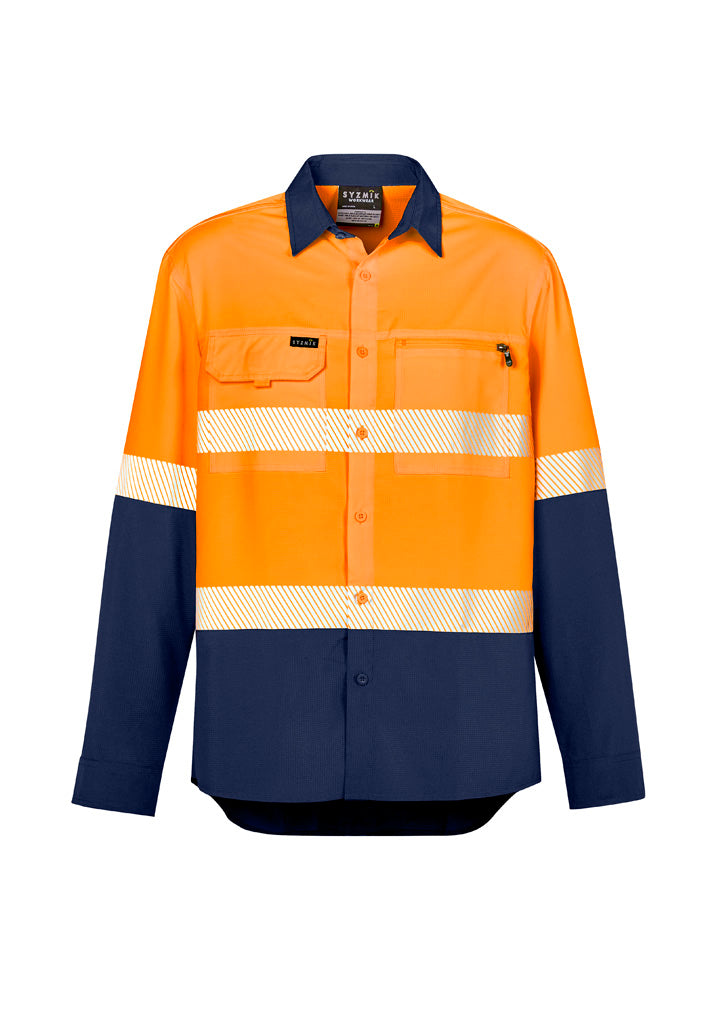 SYZMIK Unisex Hi Vis Segmented Tape Long Sleeve Polo ZW470
