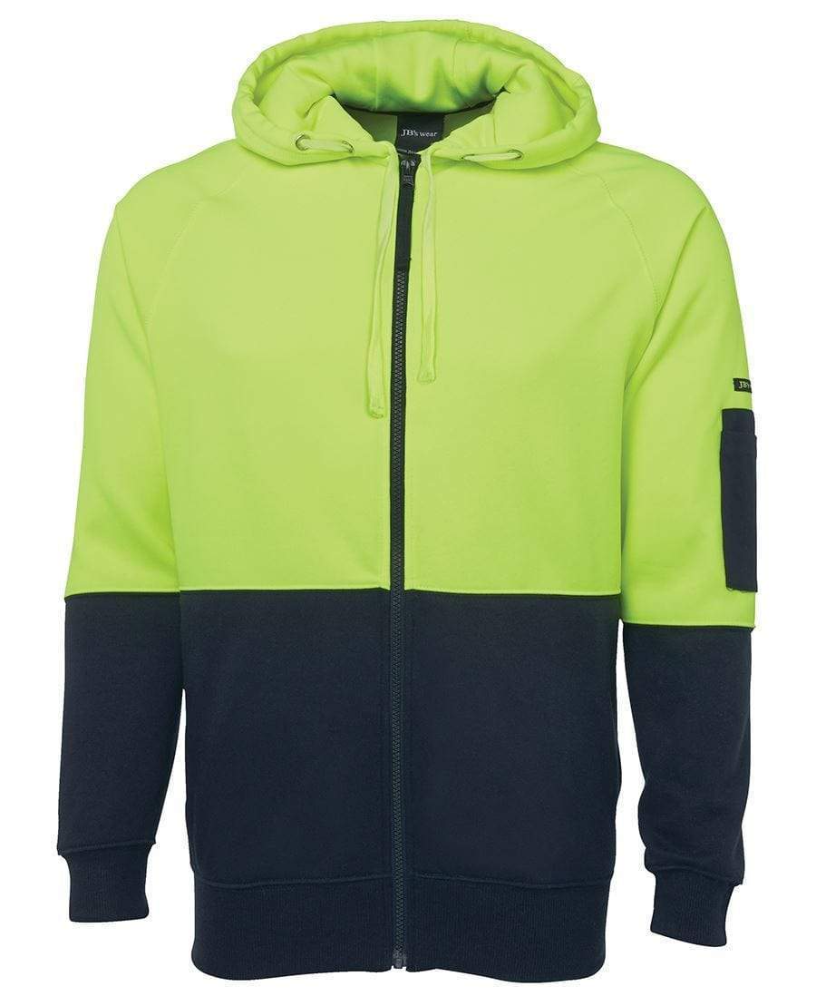 Custom Workwear 6HVH JB's HI VIS FLEECY HOODIE