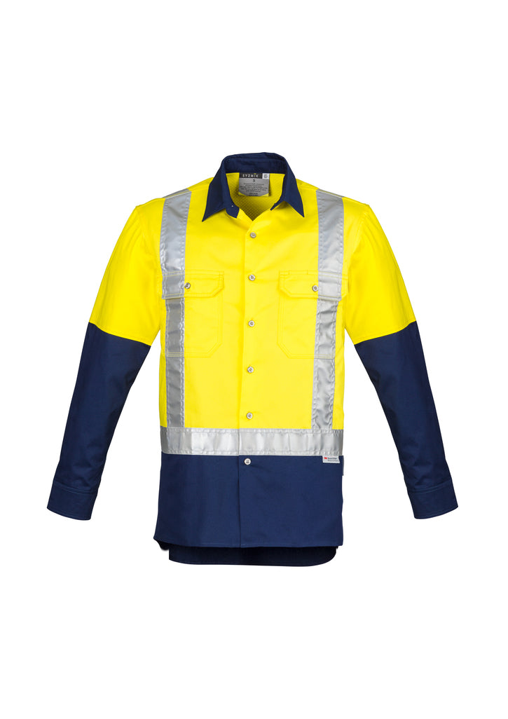 SYZMIK Mens Industrial Long Sleeve Shirt - Shoulder Taped - ZW124