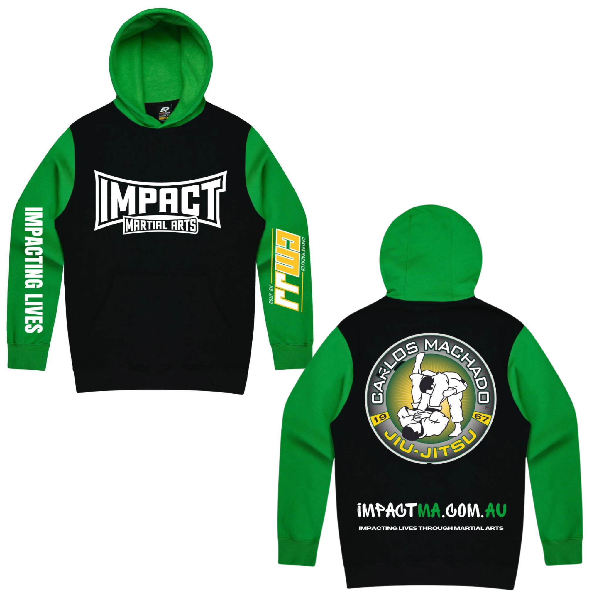 NEW GREEN BJJ Hoodie  Impact