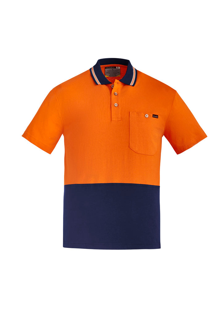 SYZMIK Mens Hi Vis Cotton Long Sleeve Polo ZH430