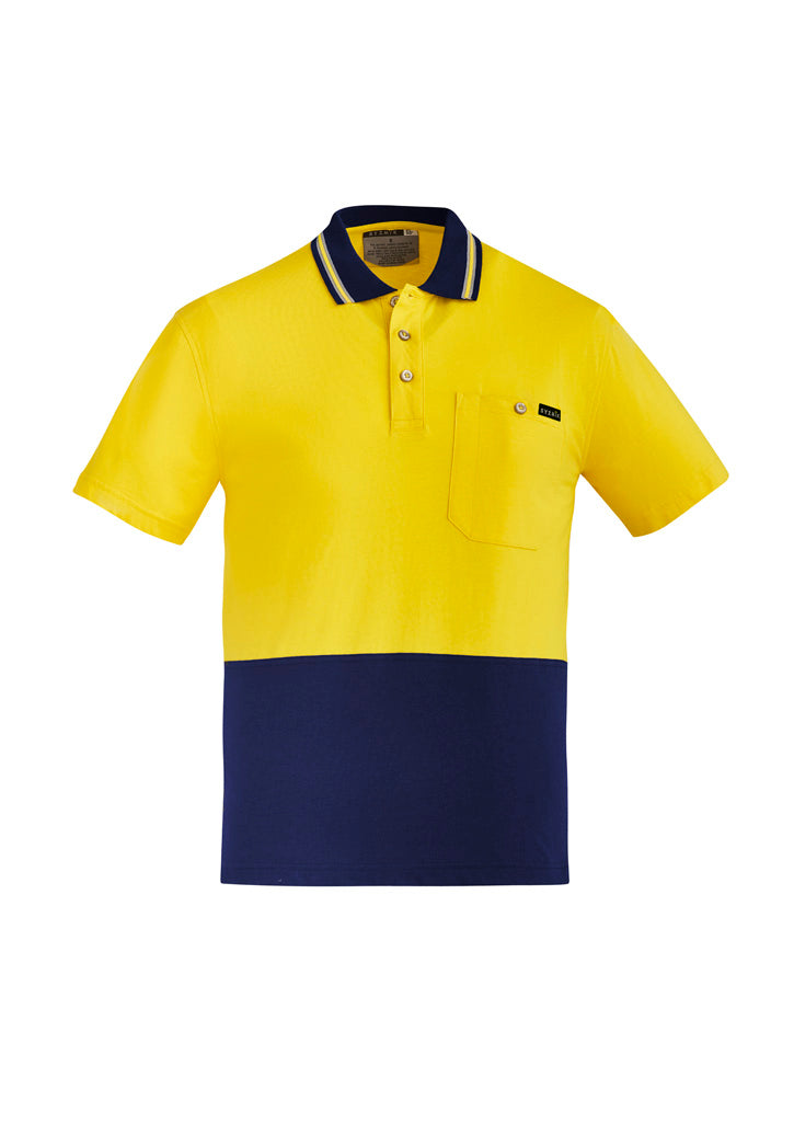SYZMIK Mens Hi Vis Cotton Long Sleeve Polo ZH430