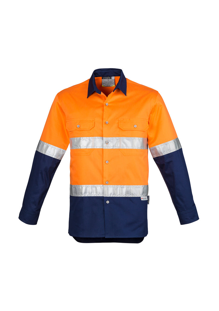 SYZMIK Mens Industrial Long Sleeve Shirt - Hoop Taped