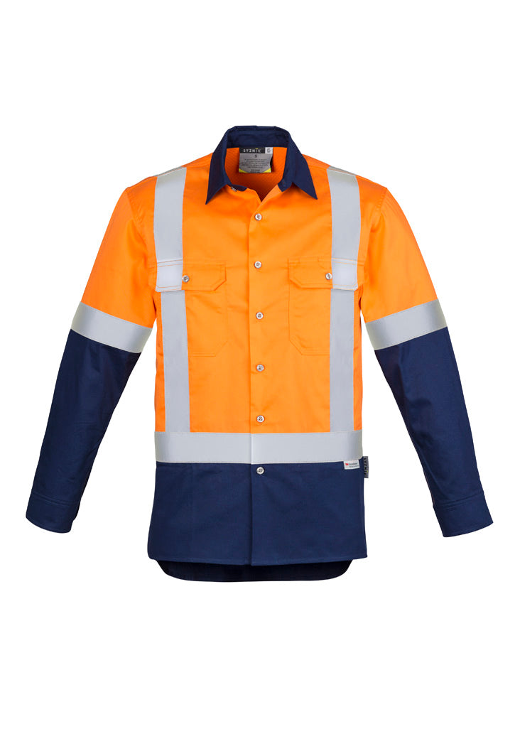 SYZMIK Mens Industrial Long Sleeve Shirt - Shoulder Taped - ZW124