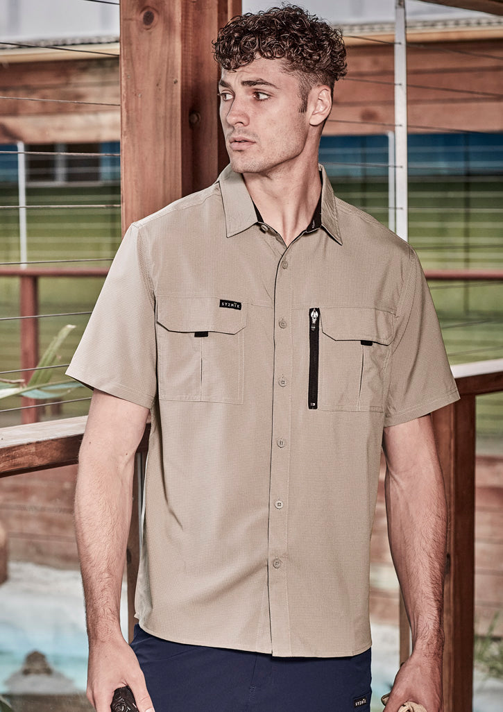 SYZMIK Mens Outdoor Short Sleeve Shirt - ZW465