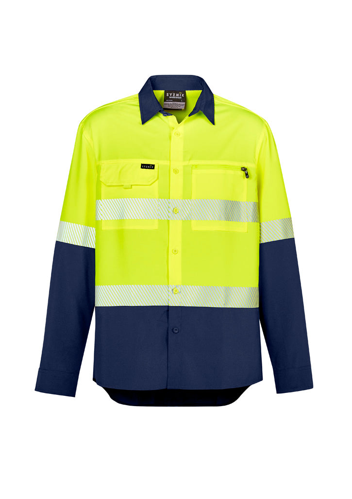 SYZMIK Unisex Hi Vis Segmented Tape Long Sleeve Polo ZW470